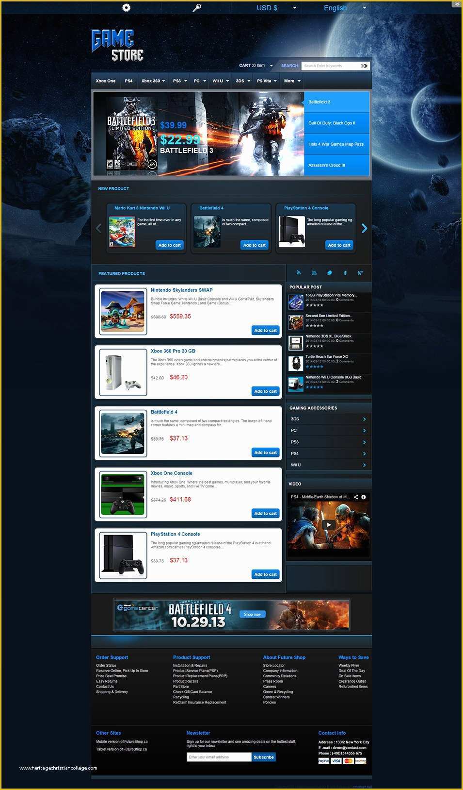 Gaming Website Template HTML5 Free Of Game Store Virtuemart Website Templates &amp; themes