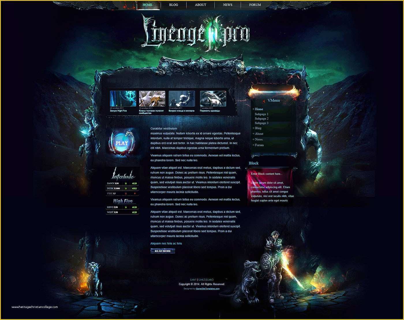 Gaming Website Template HTML5 Free Of Mystic Wordpress theme