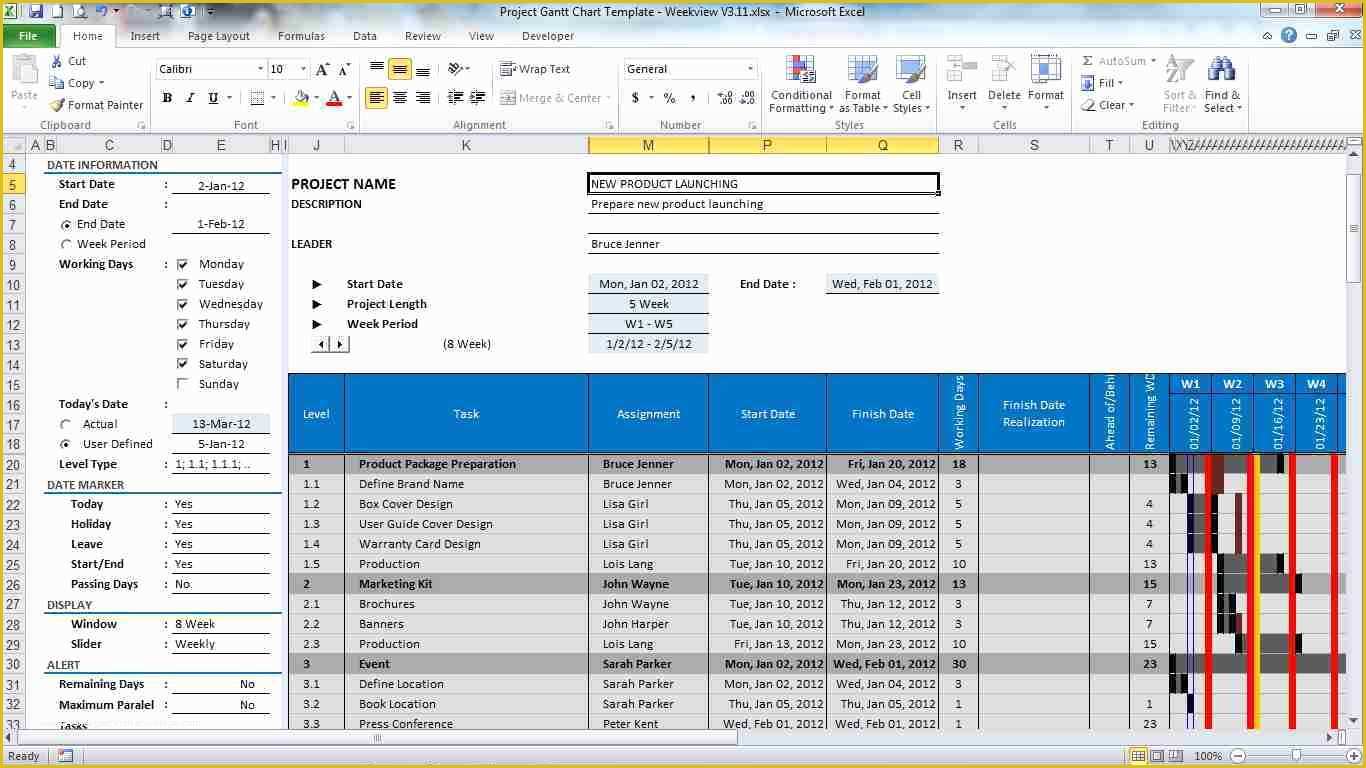 Gantt Chart Template Pro Free Download Of Gantt Chart Template Pro Vertex42 Download Example Of