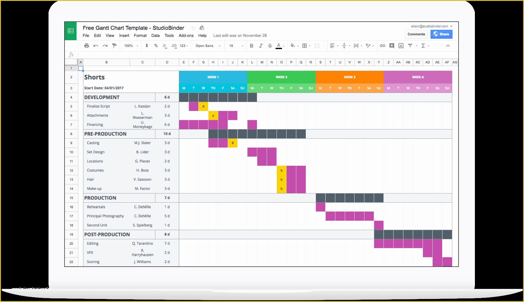 Gantt Chart Template Pro Free Download Of Mastering Your Production Calendar [free Gantt Chart Excel