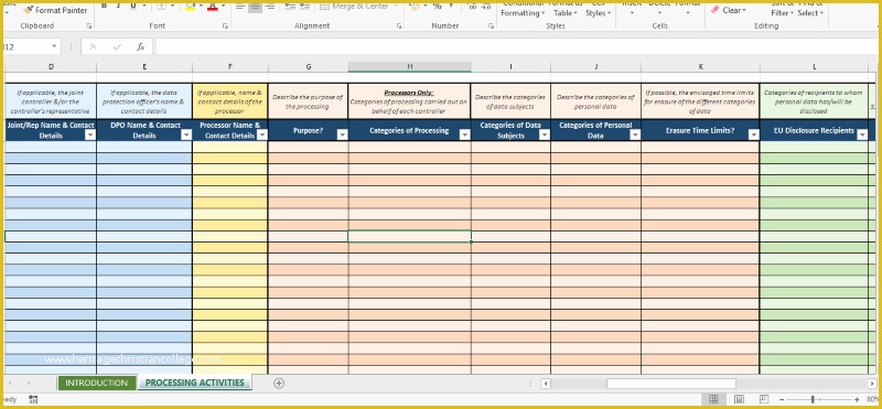 Gdpr Data Mapping Template Free Of Gdpr Processing Activities Register Template Know Your