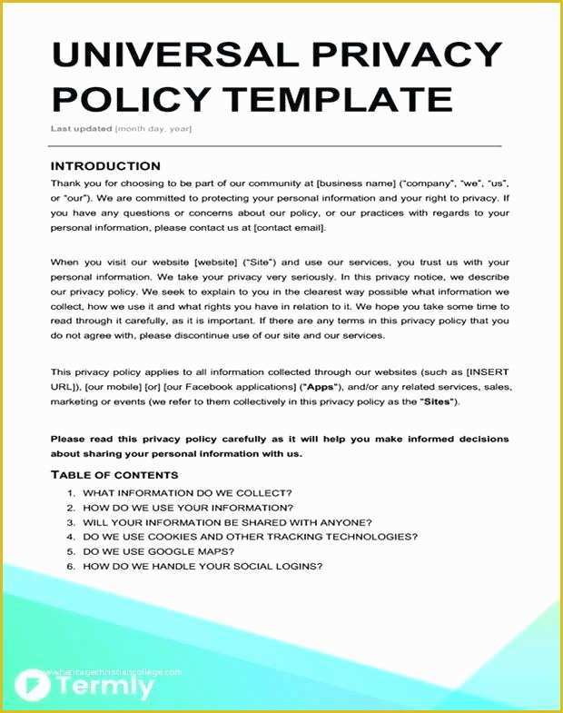 Gdpr Privacy Policy Template Free Of Pliant Terms Conditions Privacy Policy for Your Website