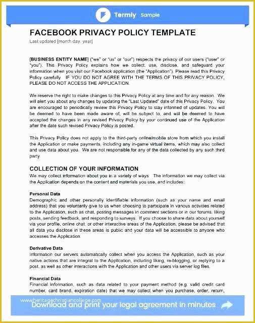 Gdpr Privacy Policy Template Free Of Privacy Statement Template Uk