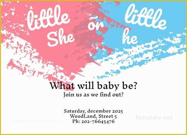 Gender Reveal Party Invitations Free Template Of 10 Gender Reveal Party Invitations Psd Ai