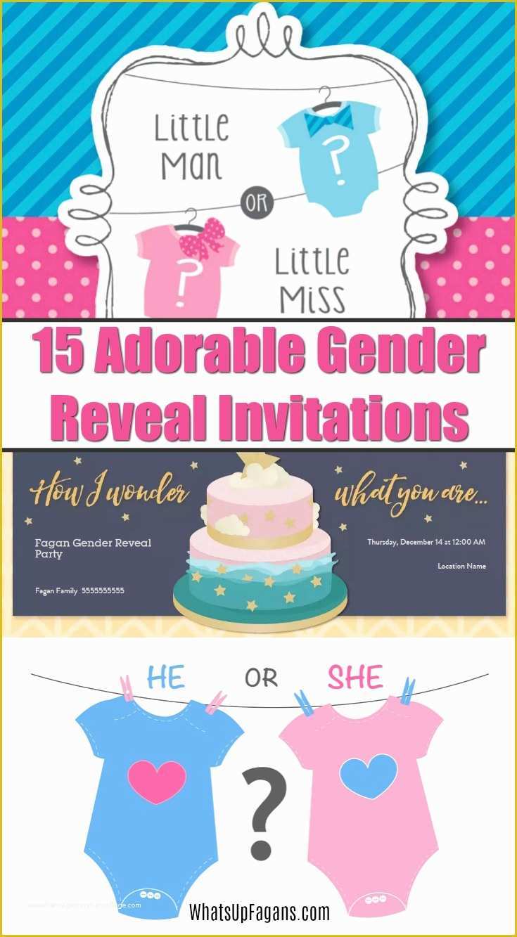 Gender Reveal Party Invitations Free Template Of 15 Adorable Baby Gender Reveal Party Invitations