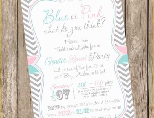 Gender Reveal Party Invitations Free Template Of Chevron Gender Reveal Invitation Baby Reveal Invite Printable