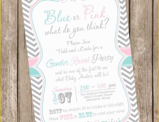Gender Reveal Party Invitations Free Template Of Chevron Gender Reveal Invitation Baby Reveal Invite Printable