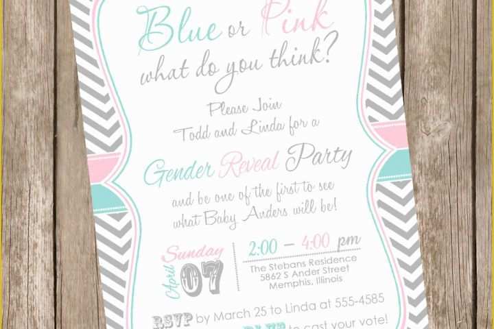 Gender Reveal Party Invitations Free Template Of Chevron Gender Reveal Invitation Baby Reveal Invite Printable