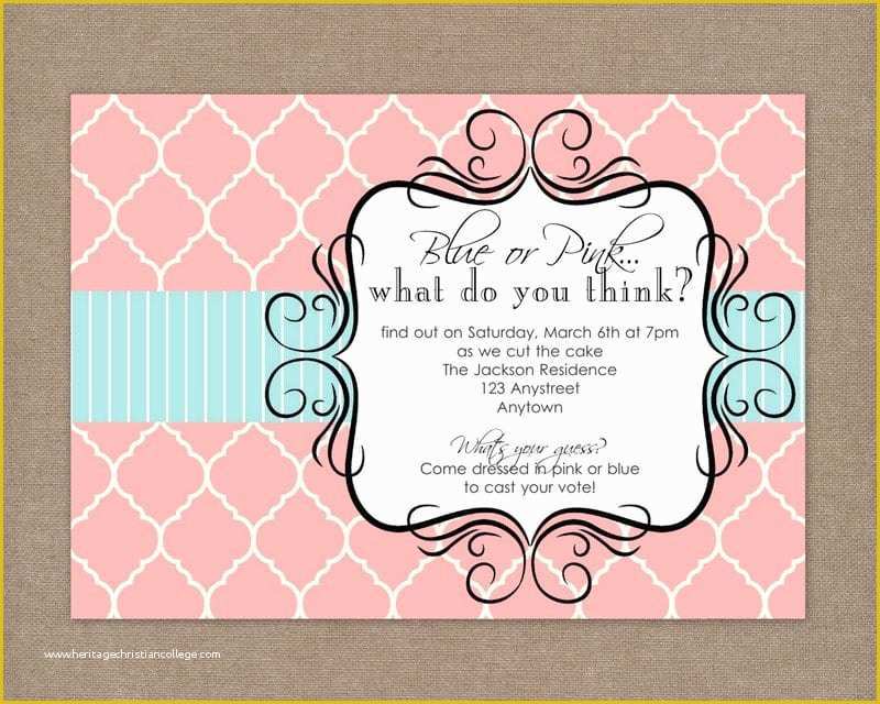 Gender Reveal Party Invitations Free Template Of Gender Reveal Invitation