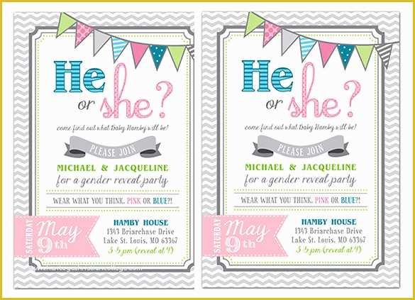 Gender Reveal Party Invitations Free Template Of Gender Reveal Invitation Template – 34 Free Psd Eps