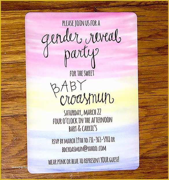 Gender Reveal Party Invitations Free Template Of Gender Reveal Invitation Template – 34 Free Psd Eps