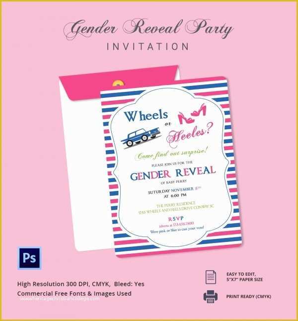 Gender Reveal Party Invitations Free Template Of Gender Reveal Invitation Templates