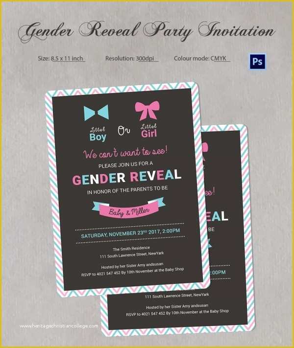 Gender Reveal Party Invitations Free Template Of Gender Reveal Invitation Templates