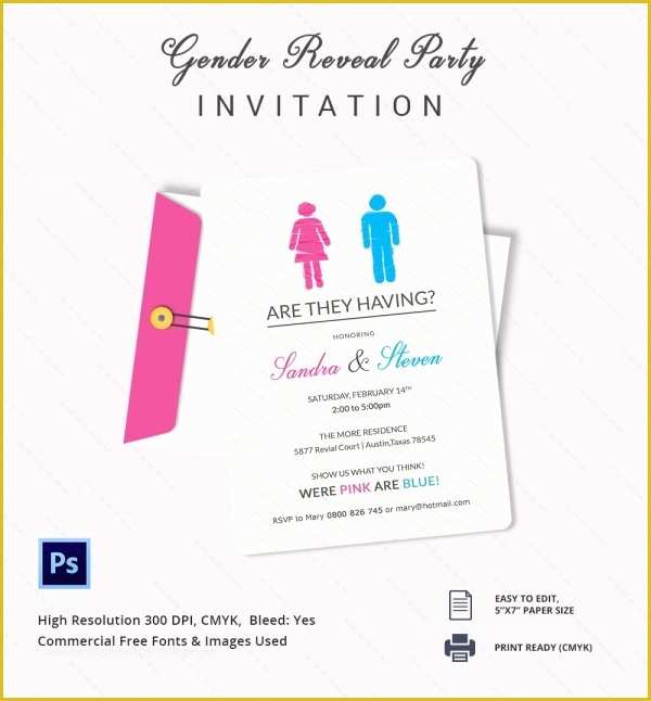 Gender Reveal Party Invitations Free Template Of Gender Reveal Invitation Templates