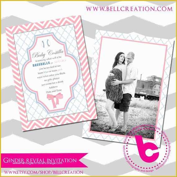 Gender Reveal Party Invitations Free Template Of Gender Reveal Party Invitation Template 5x7 by Bellcreation