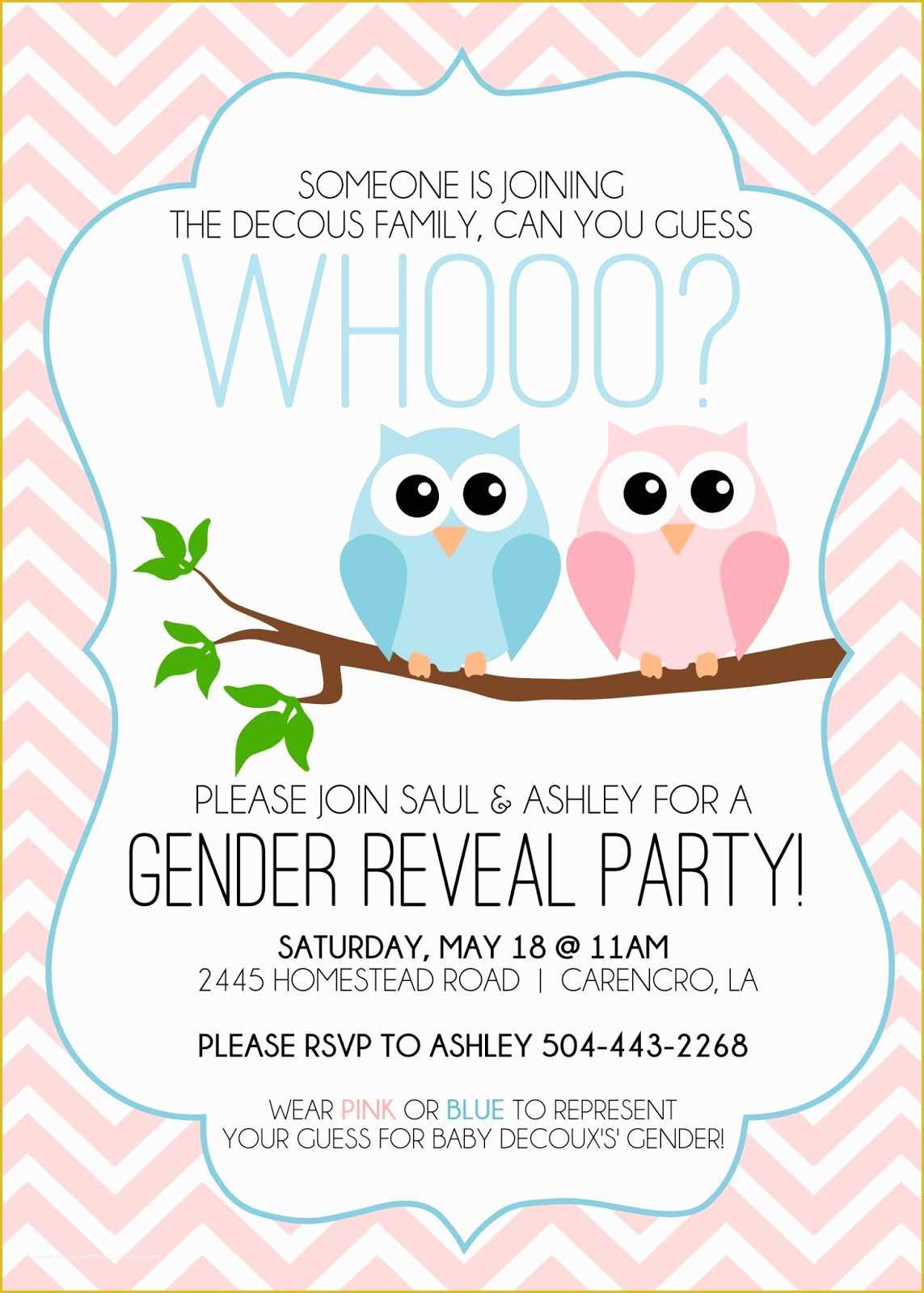 Gender Reveal Party Invitations Free Template Of Gender Reveal Template