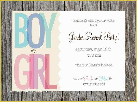 Gender Reveal Party Invitations Free Template Of Items Similar to Gender Reveal Party Invitation Printable