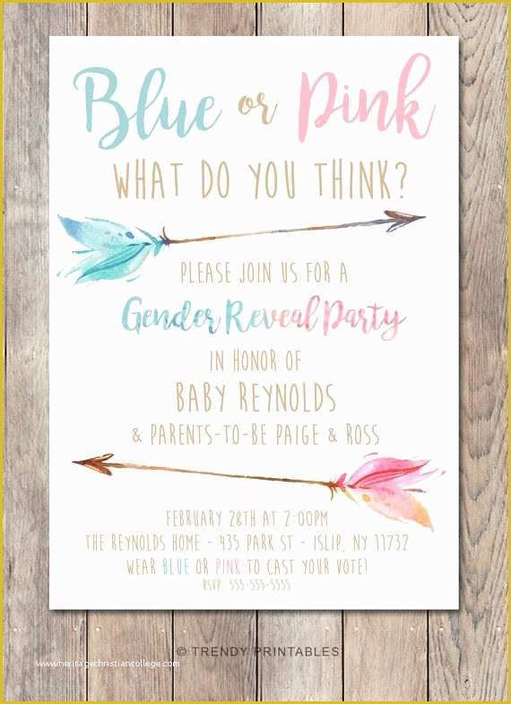 Gender Reveal Party Invitations Free Template Of Party Invitation Cards Free Printable Gender Reveal Party