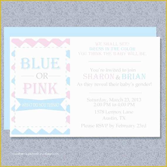 Gender Reveal Party Invitations Free Template Of Printable Gender Reveal Invitation Editable Template