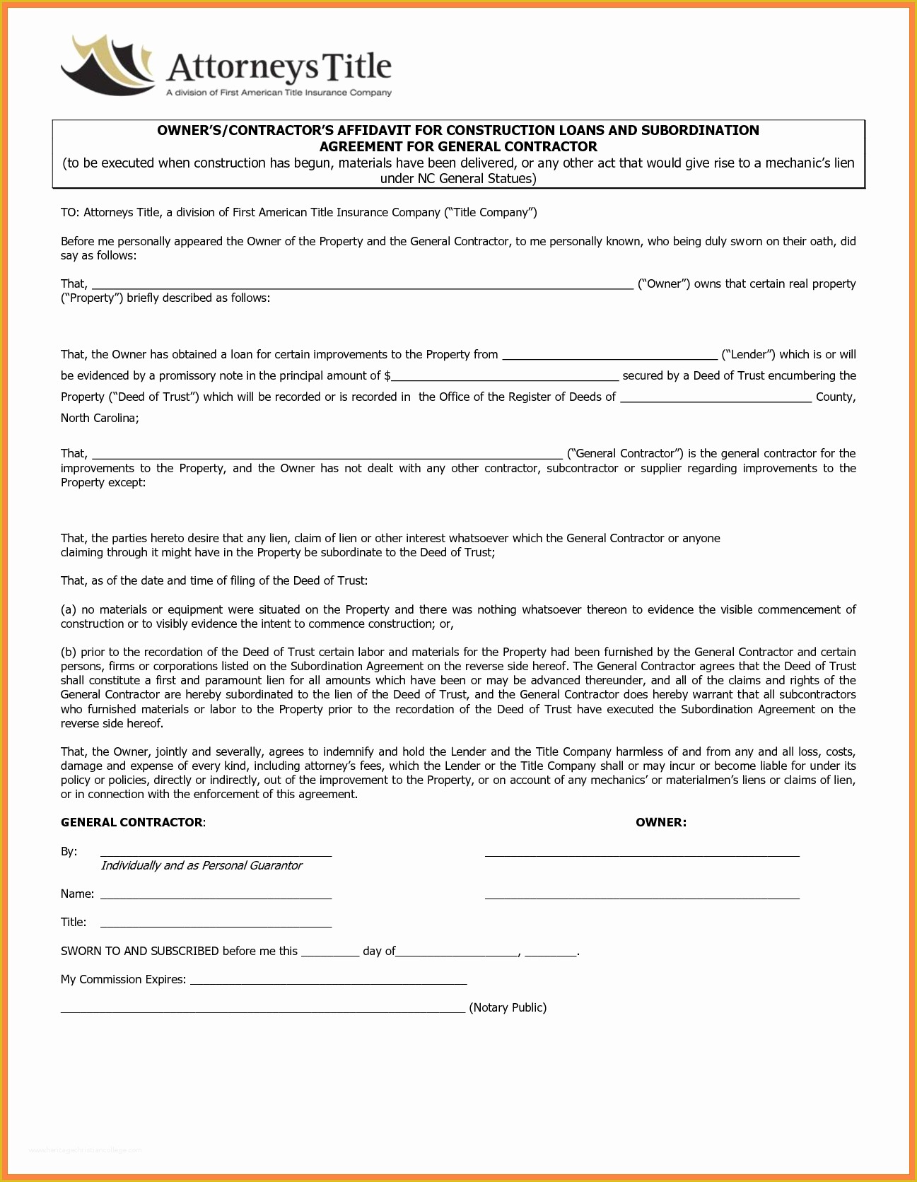 General Contractor Contract Template Free Of 7 Contractor Contract Template