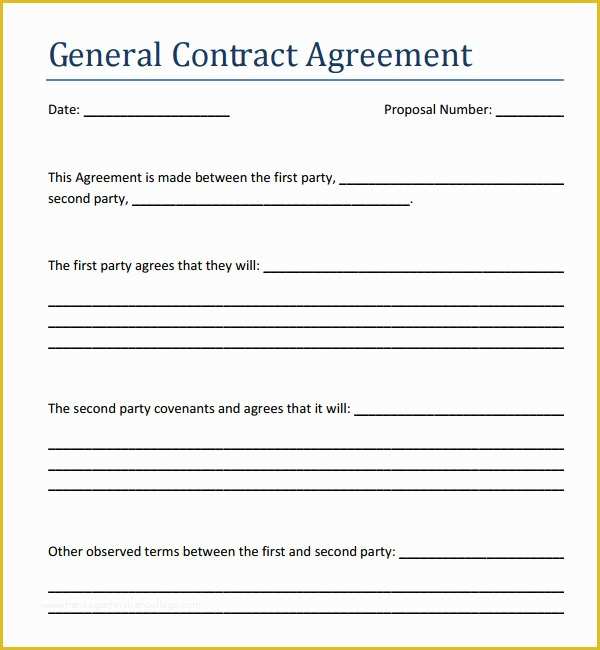 General Contractor Contract Template Free Of Contract Agreement 7 Free Pdf Doc Download