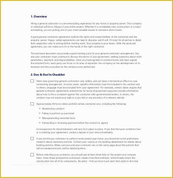 General Contractor Contract Template Free Of Contractor Agreement Template – 22 Free Word Pdf Apple