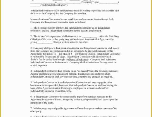 General Contractor Contract Template Free Of Contractor Agreement Template – 22 Free Word Pdf Apple