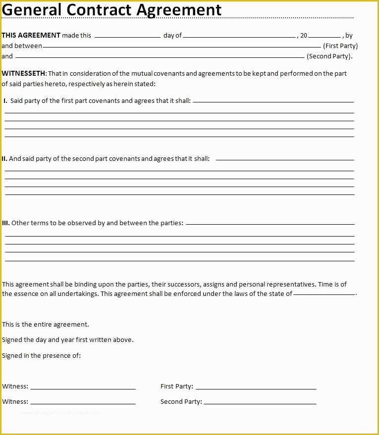General Contractor Contract Template Free Of Free General Contractor Agreement Template Last General