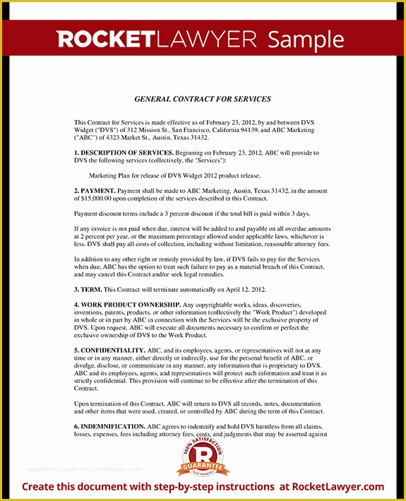 General Contractor Contract Template Free Of General Contract for Services form Template with Sample