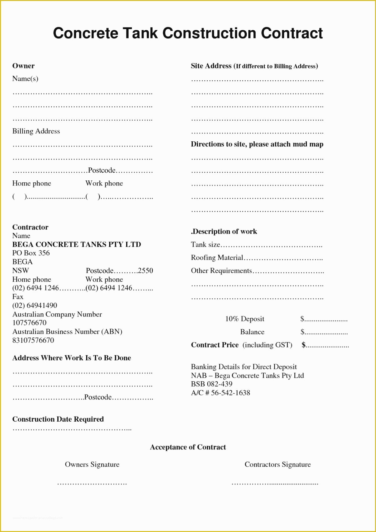General Contractor Contract Template Free Of General Contractor Contract Template Agreement Backmentor