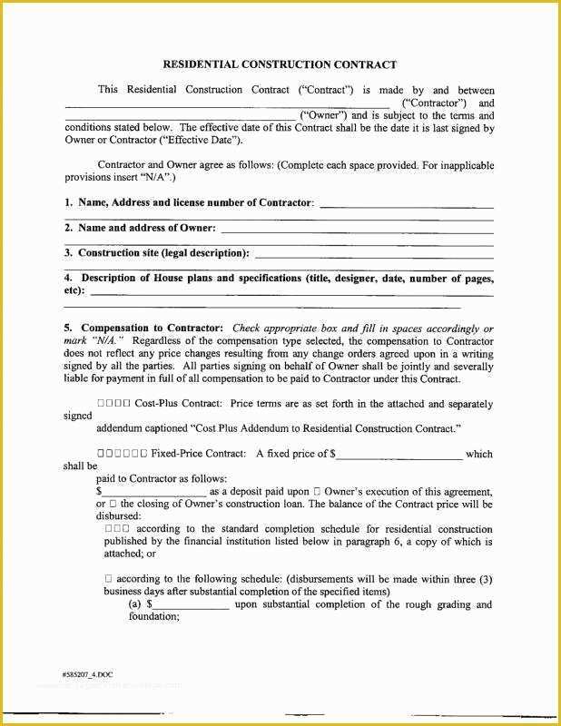 General Contractor Contract Template Free Of Standard General Contractor Agreement Simple Construction