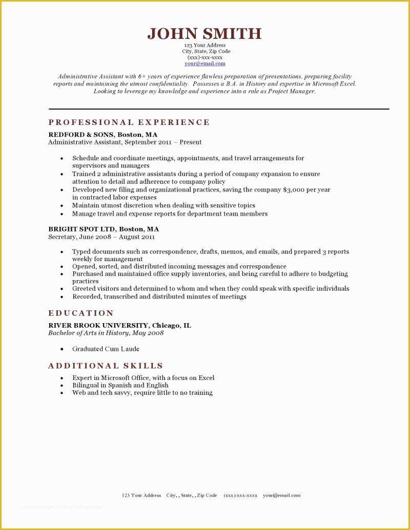 General Resume Template Free Of Expert Preferred Resume Templates