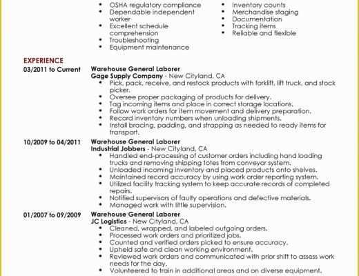 General Resume Template Free Of General Objective Resume for Manual Labor – Perfect Resume