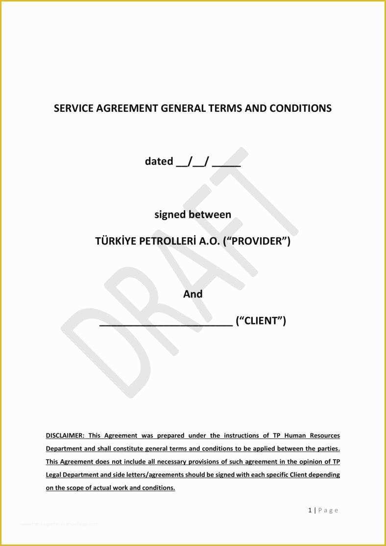 General Terms and Conditions Template Free Of 6 Services Agreement Templates Pdf
