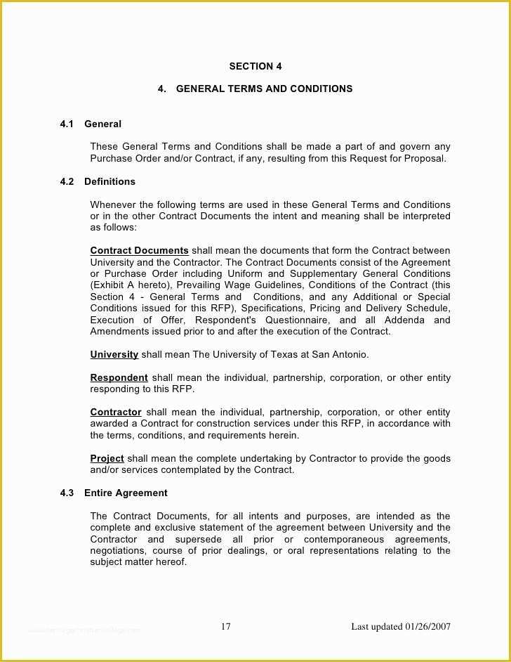 General Terms and Conditions Template Free Of Construction Contract Terms and Conditions Template
