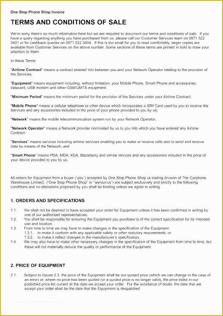 General Terms and Conditions Template Free Of Contract Services Sample Example Service Agreement