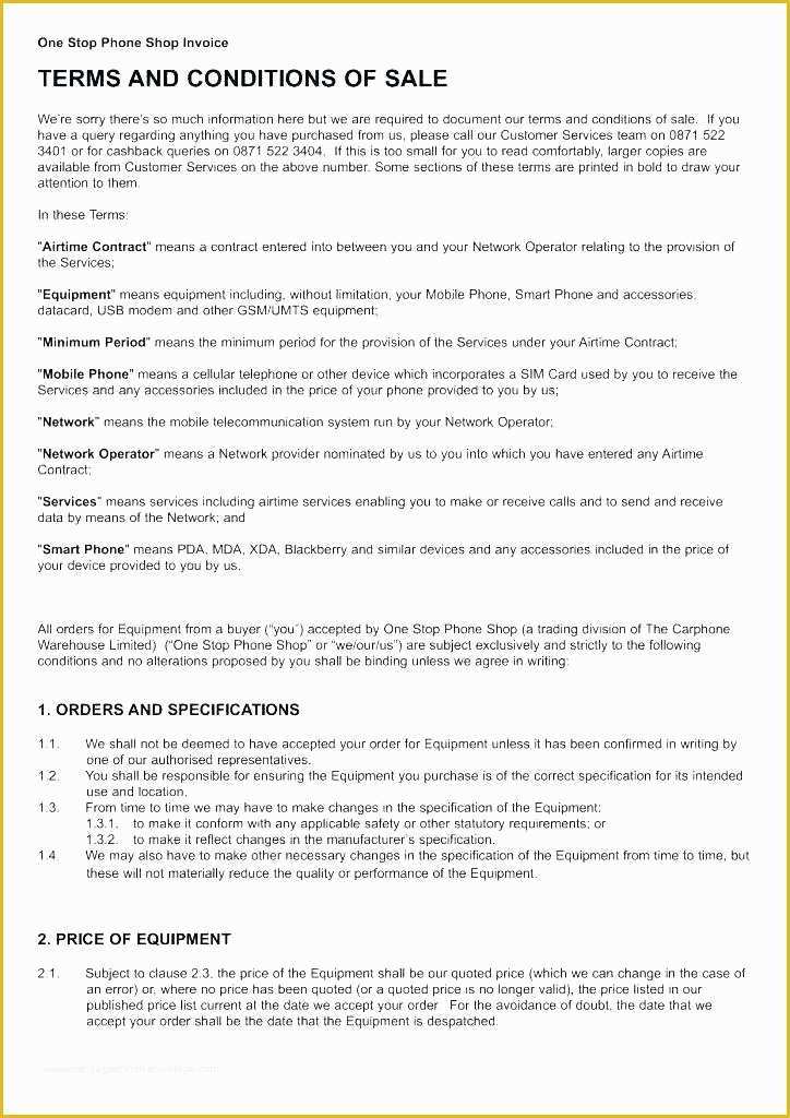 General Terms and Conditions Template Free Of Contract Services Sample Example Service Agreement