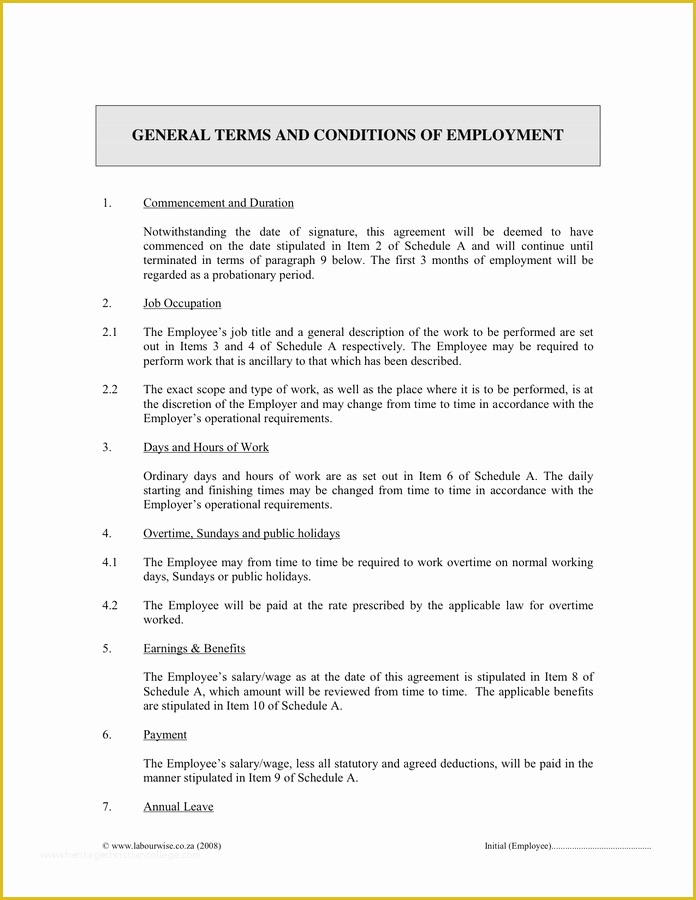 General Terms and Conditions Template Free Of Schedule Template for Word