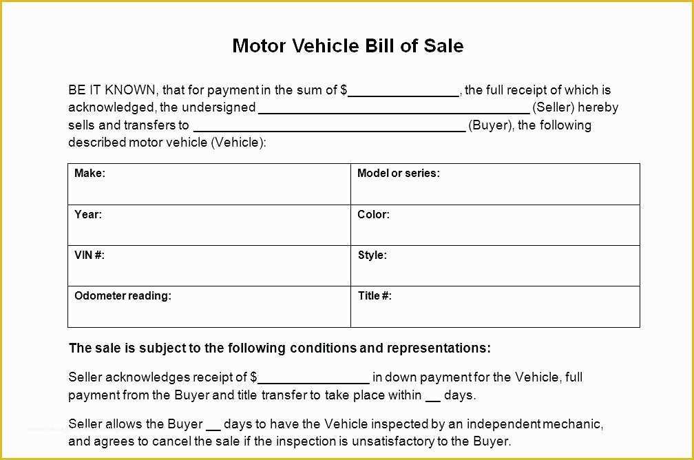 Generic Bill Of Sale Template Free Of 15 Generic Bill Of Sale for Car