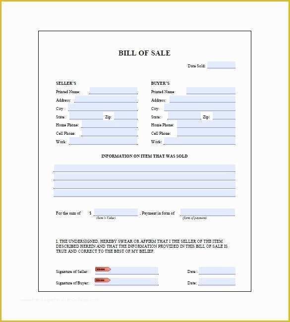 Generic Bill Of Sale Template Free Of Bill Of Sale – Download Bill Of Sale Bill Of Sale form