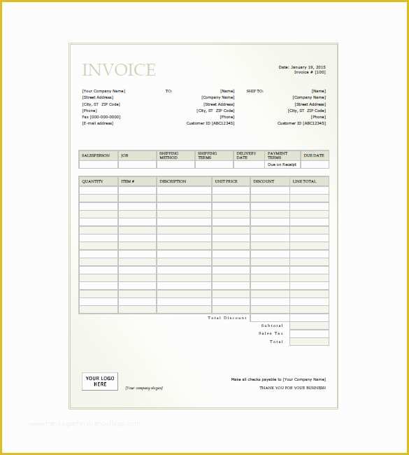 Generic Invoice Template Free Of 5 Generic Invoice Templates Doc Pdf