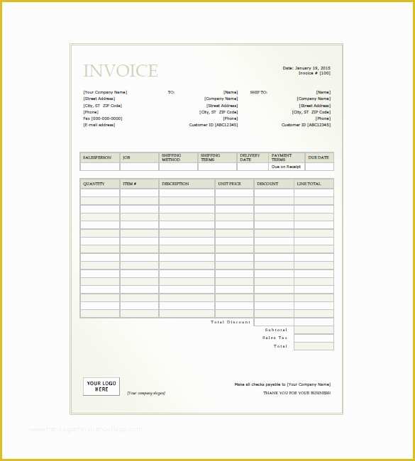 Generic Invoice Template Free Of 5 Generic Invoice Templates Doc Pdf