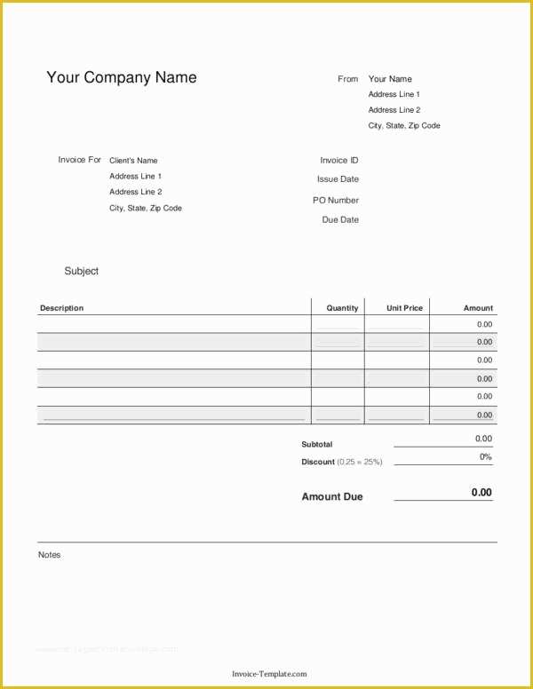 Generic Invoice Template Free Of Elements that You Need to Include In Your Invoice