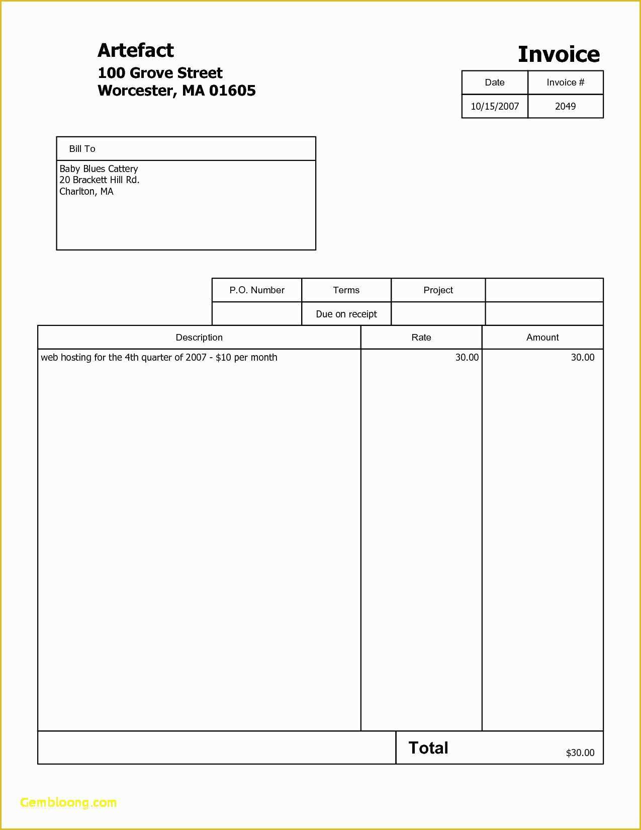 Generic Invoice Template Free Of Fresh Business Invoice Template Pdf