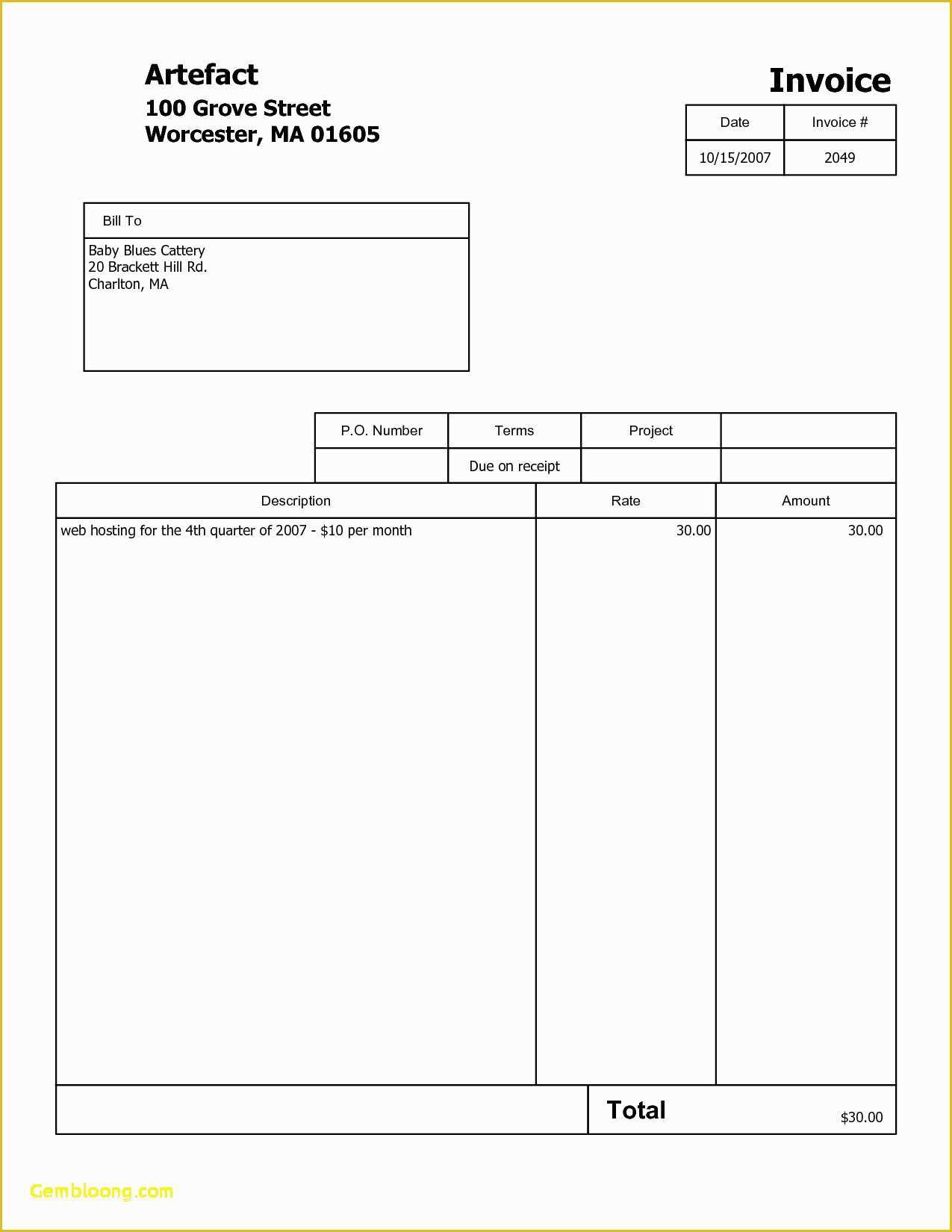 Generic Invoice Template Free Of Generic Invoice Heritagechristiancollege