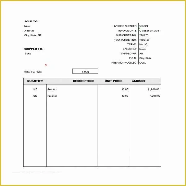 Generic Invoice Template Free Of Generic Invoice