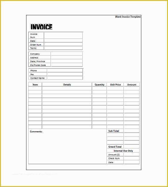 Generic Invoice Template Free Of Generic Invoice Template 5 Free Word Excel Pdf format