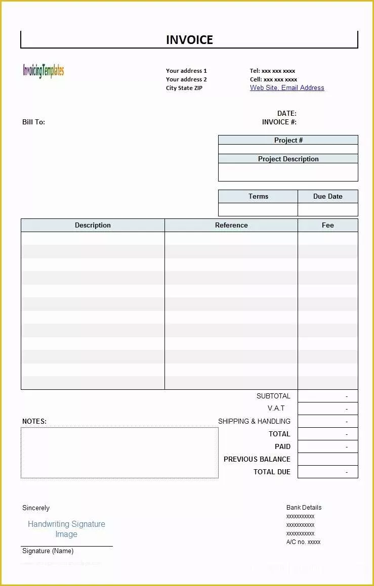 Generic Invoice Template Free Of Generic Invoice Template Free Invoice Template Ideas