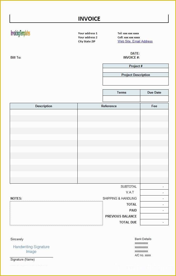 Generic Invoice Template Free Of Generic Invoice Template Free Invoice Template Ideas