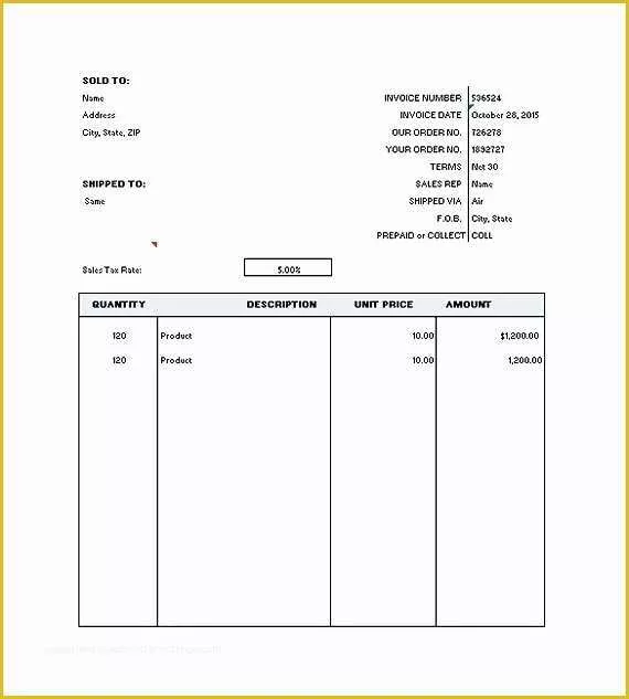 Generic Invoice Template Free Of Generic Invoice Template